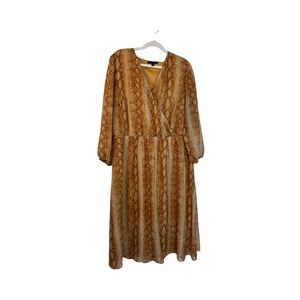 Lane Bryant Snake Print Midi Dress - Brown